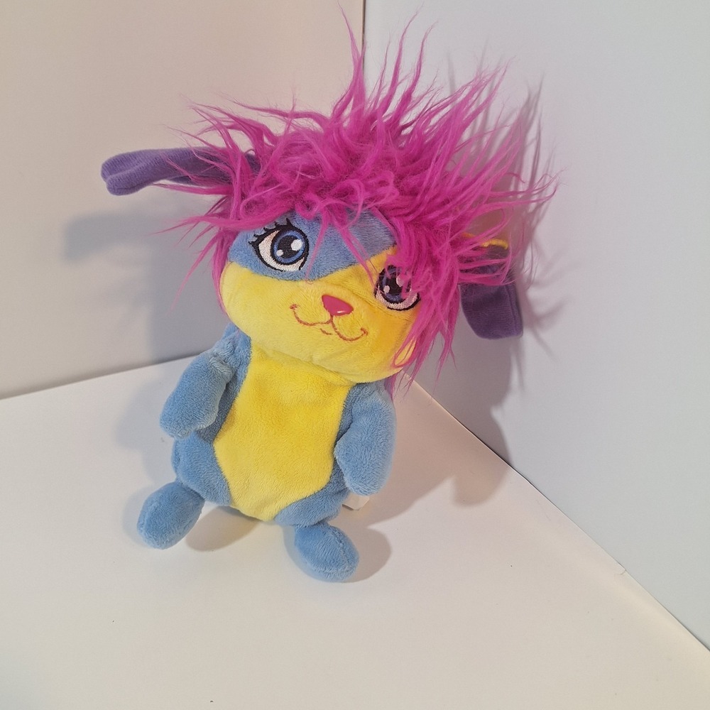 Popples LULU Blue Pink Purple Yellow Plush 2015 Spin Master 8" Stuffed Animal